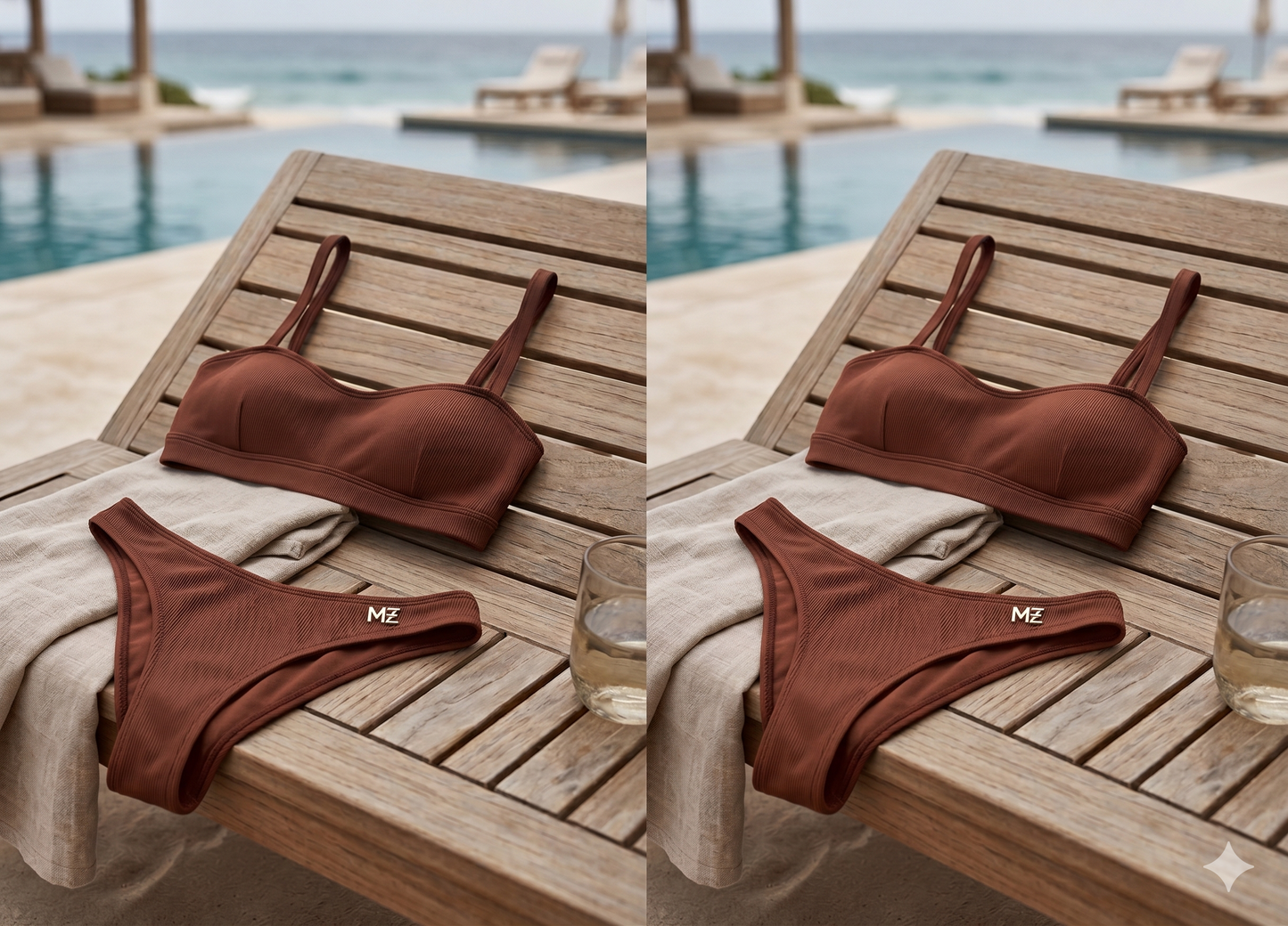 Brun bikinisæt