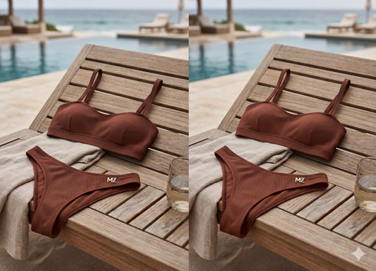 Brun bikinisæt